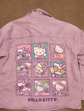 Hello Kitty Pastel Graphic Panel Shirt - Lavender & Multicolor